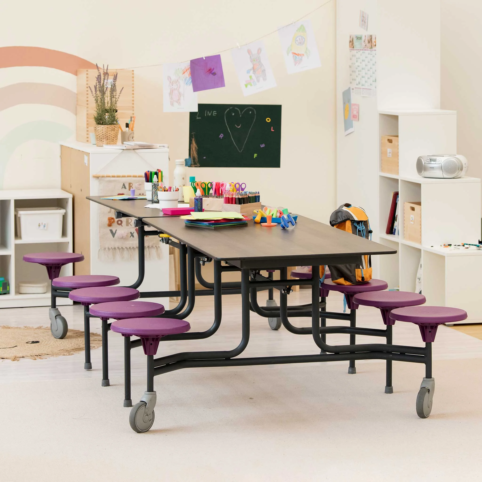 Tisch, Kinderstuhl, Klapptisch, Rollstuhl, Stuhlset