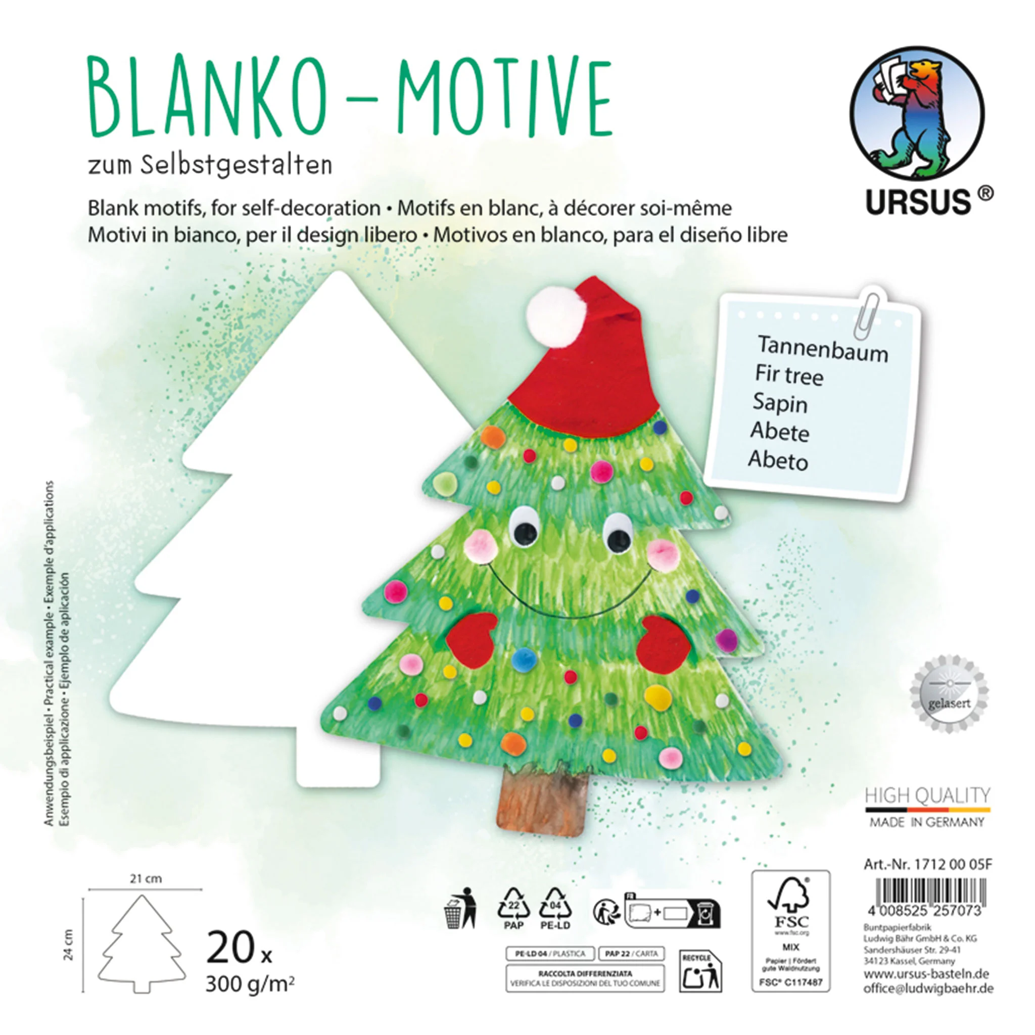 20 Blanko-Motive Tannenbaum