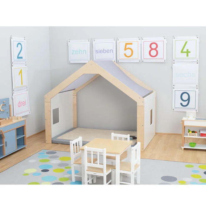 Holzhaus-Bett, Kinderzimmer, Spielhaus, Kleinkind-Möbel, Tischstuhl-Satz
