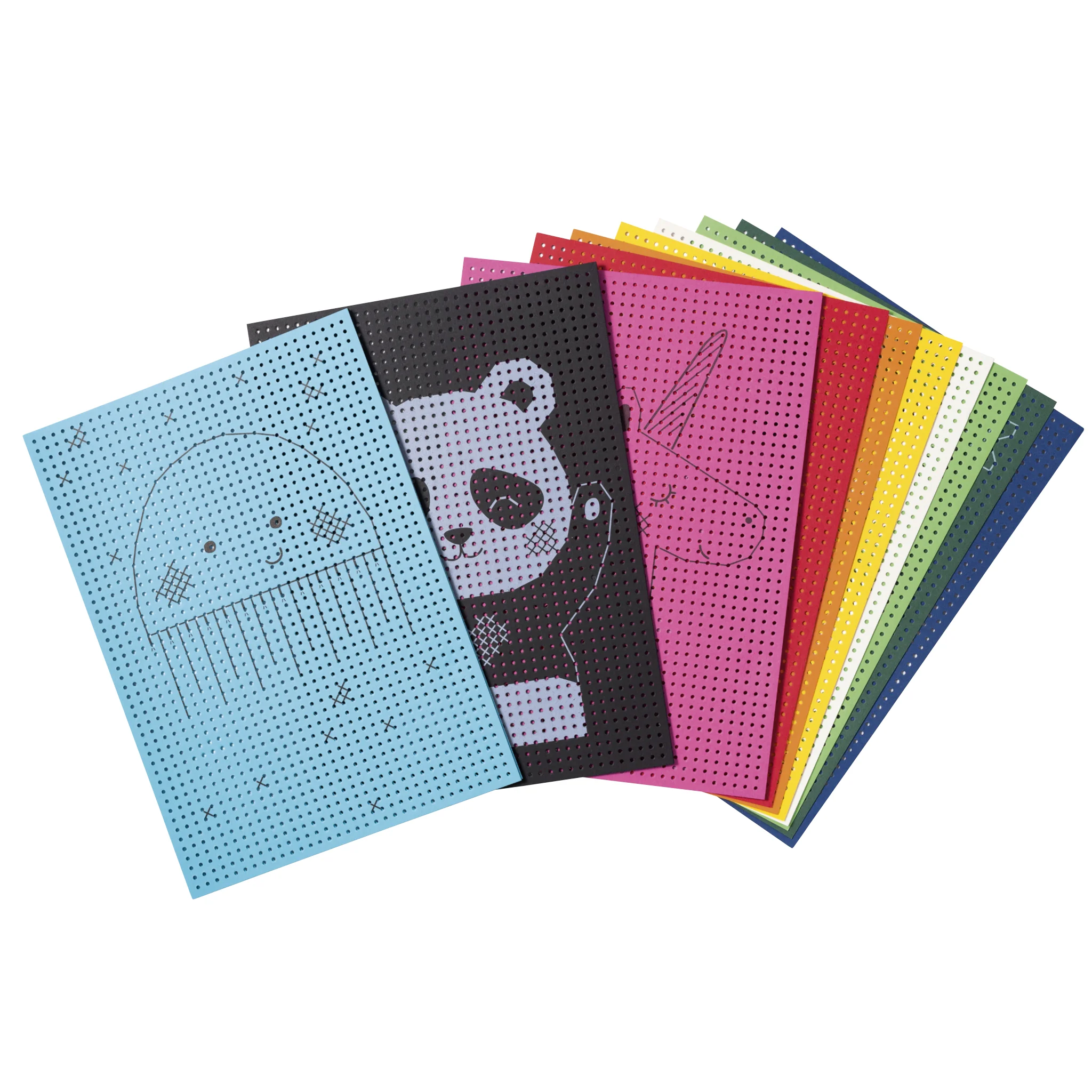 Puzzles, Perforierte Platten, Panda Design, Bunte Folien, Kunstkarten