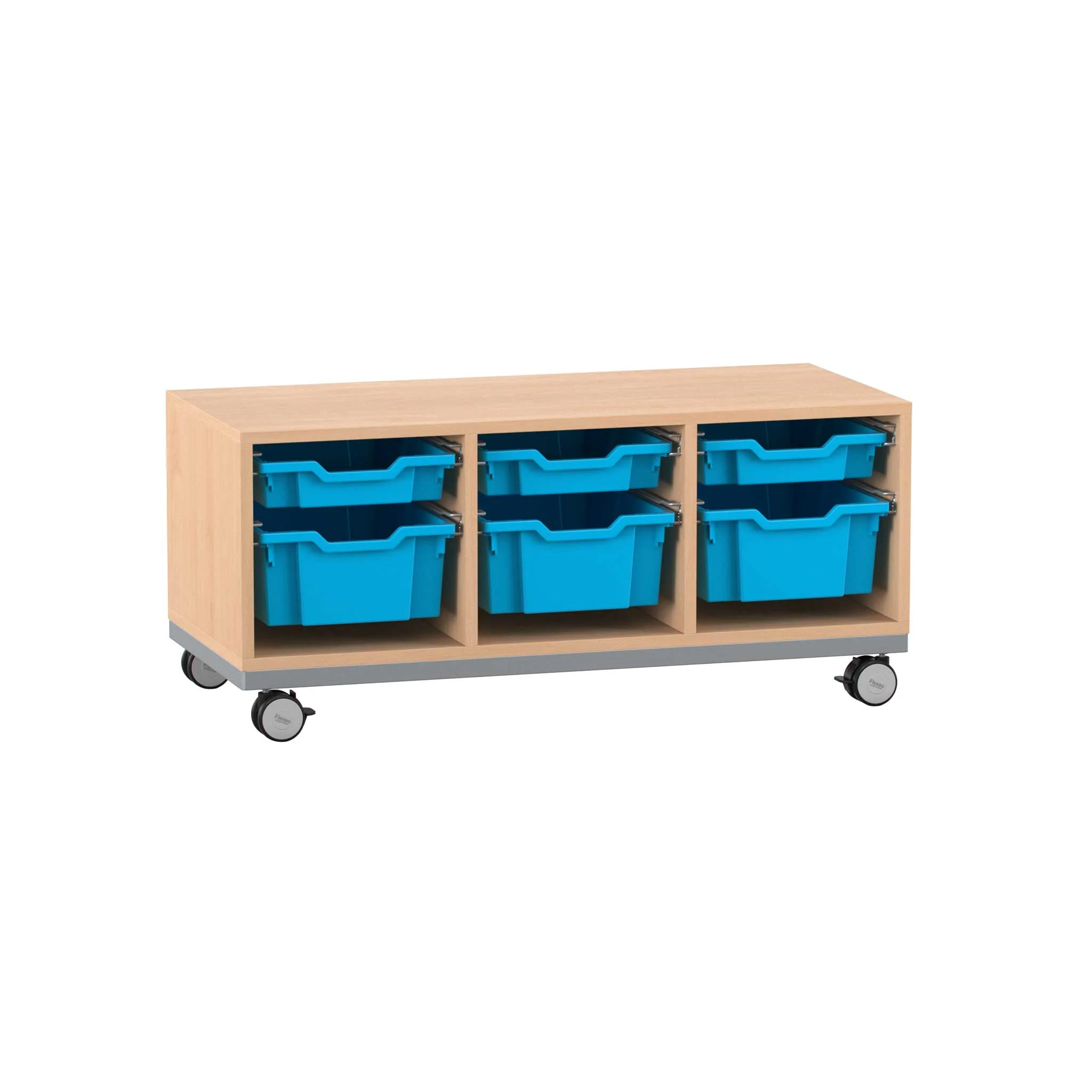 Schubladenunterschrank, Rollwagen, Korbbehälter, Holzoptik, Mobile Aufbewahrung