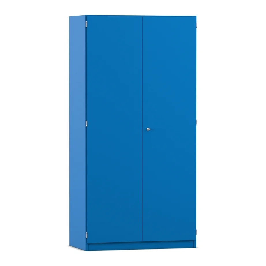 Kleiderschrank, Metallschrank, Blaue Farbe, Doppeltüriger Schrank, Stahlkorpus