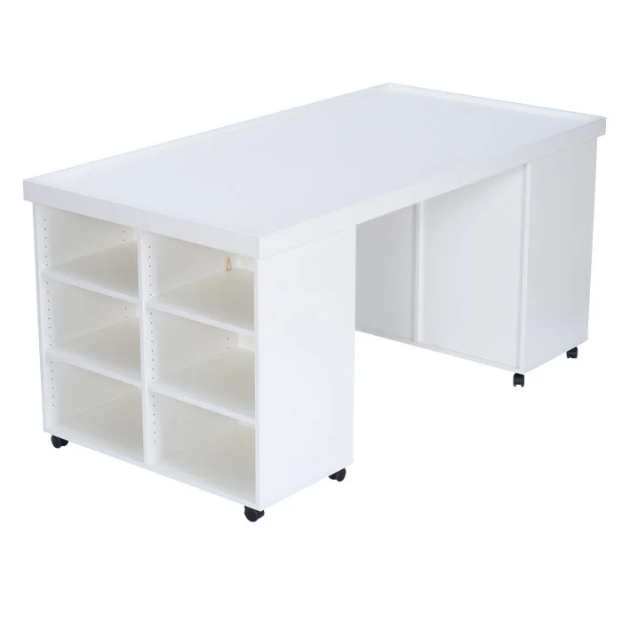 Flexeo® Materialtisch mit 12 Fächern, Buche hell