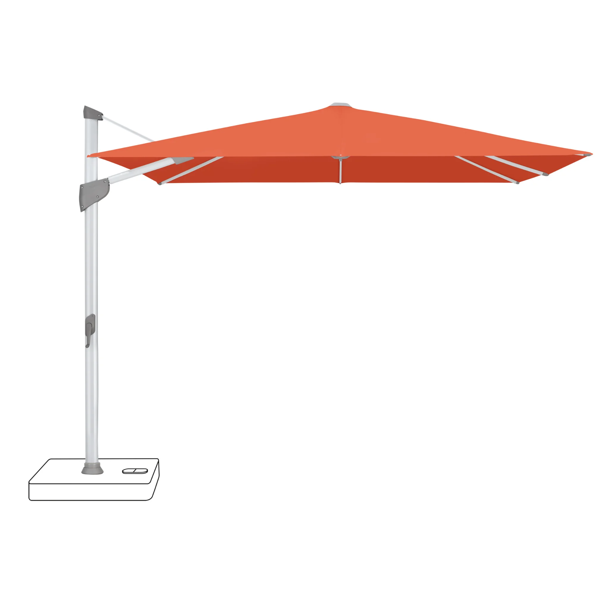 Sonnenschirm, Schirm, Garten, Anbaupfosten, Orange
