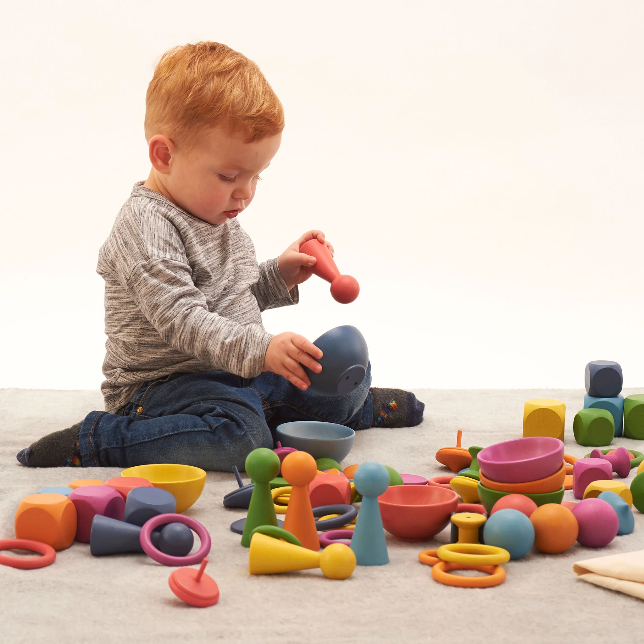 Kinder Spielzeug, Holzspielzeug, Klemm- & Mischspiel, Bunte Bausteine, Puzzles & Formen