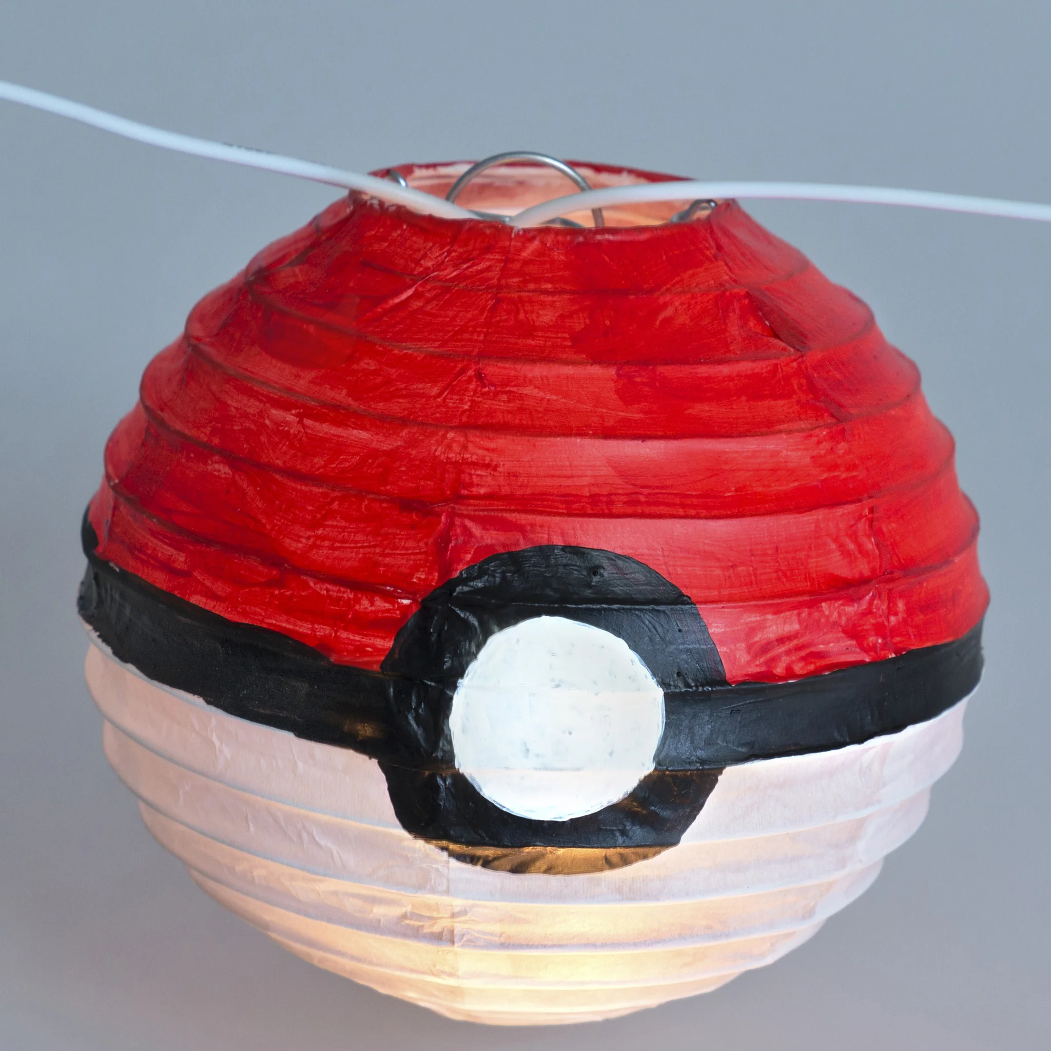 Pokéball, Laterne, rot, weiß, Kreise
