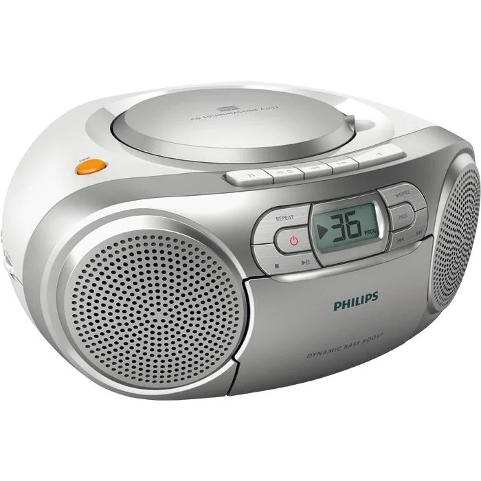 tragbar, radio, CD-Player, silber, philips