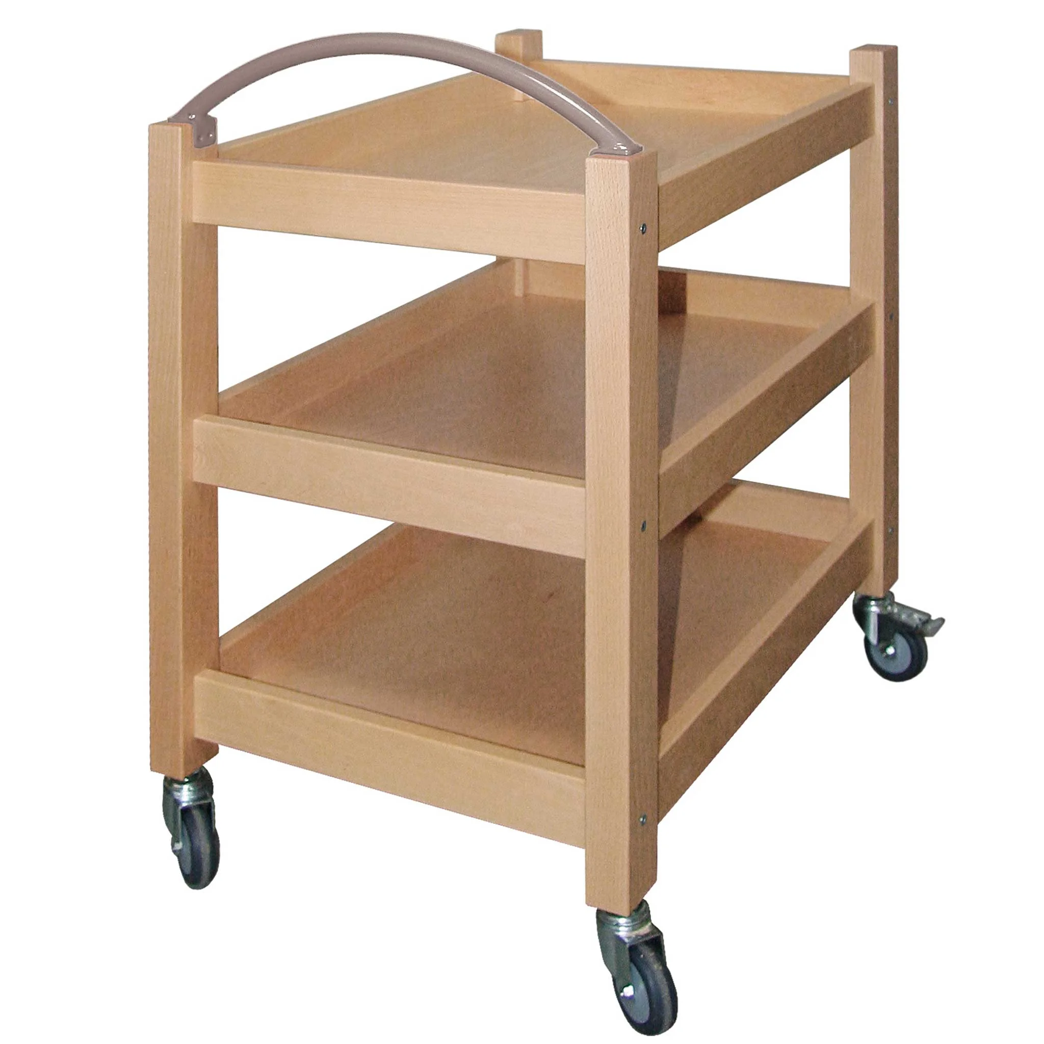 Küchewagen, Holzregal, 3 Ebenen, rollen, Schwerpunkttragbare