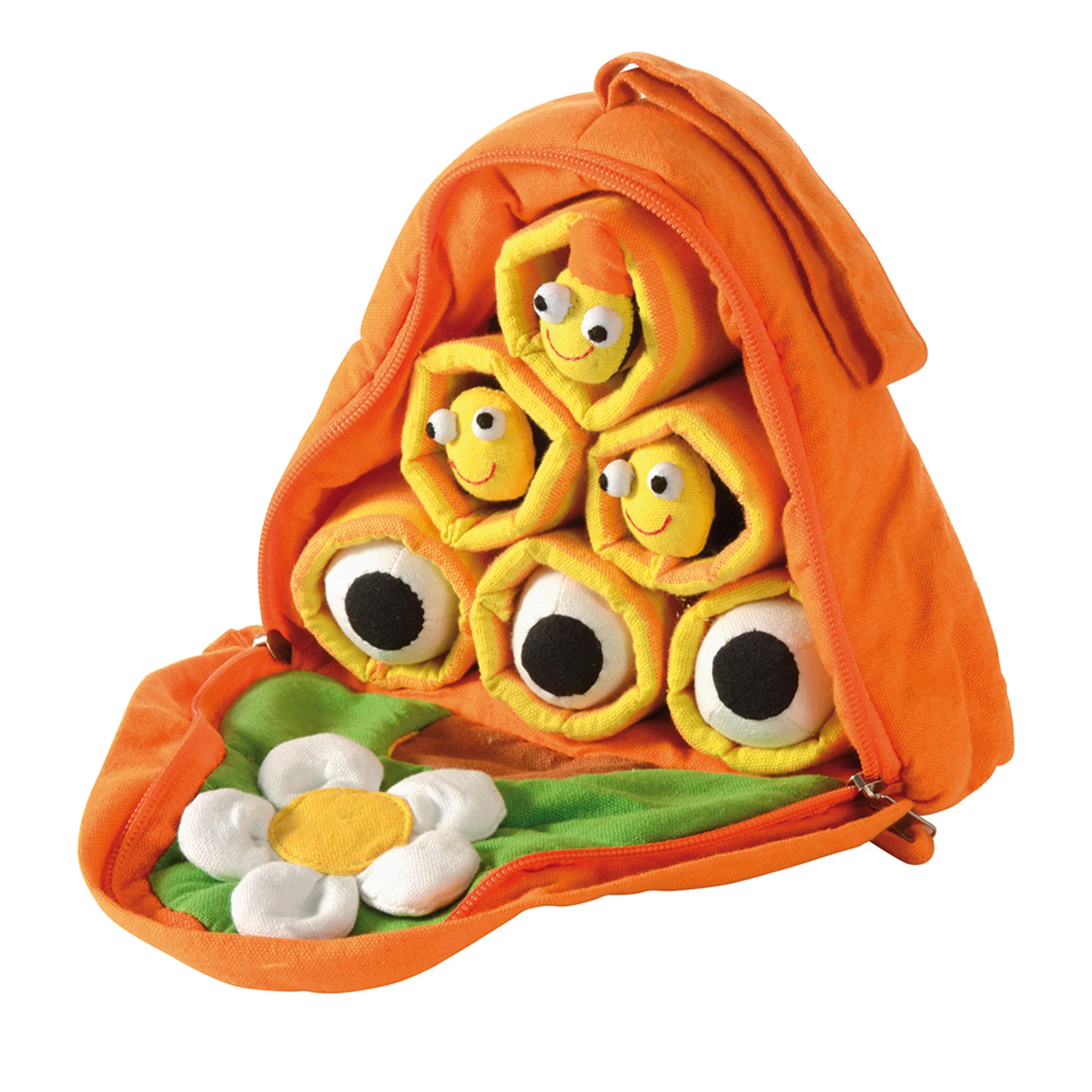 Kinderhandtuch, Fäustchen, Tauchenten, Orangenfarben, Spielzeugset