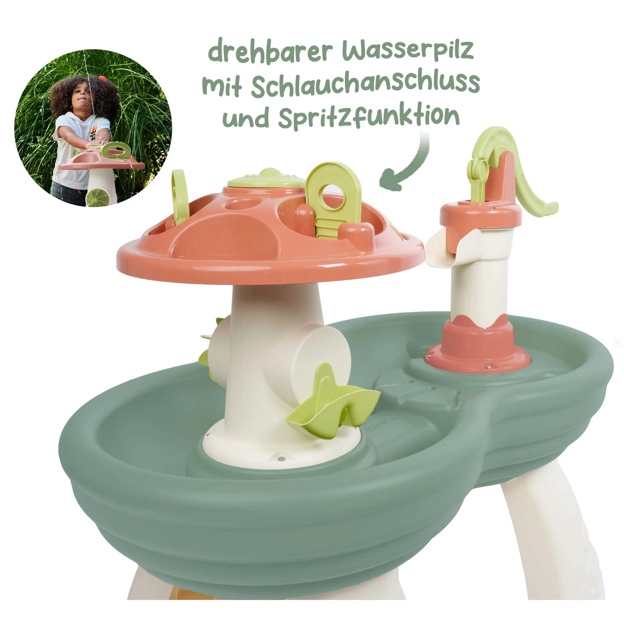 Wasserlauf, Drehscheibe, Spritzfunktion, Spielzeug-Set, Kunststoff