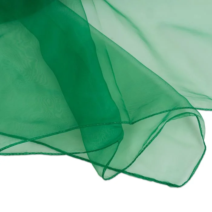 Organza, Tüll, Grün, durchsichtigesGewebe, Stoffkante