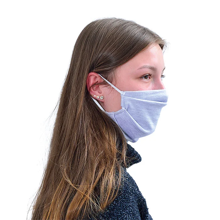 Gesichtsmasken, Stoffmaske, Ohrschlaufenmaske, hellblau, Dreischichtmaske