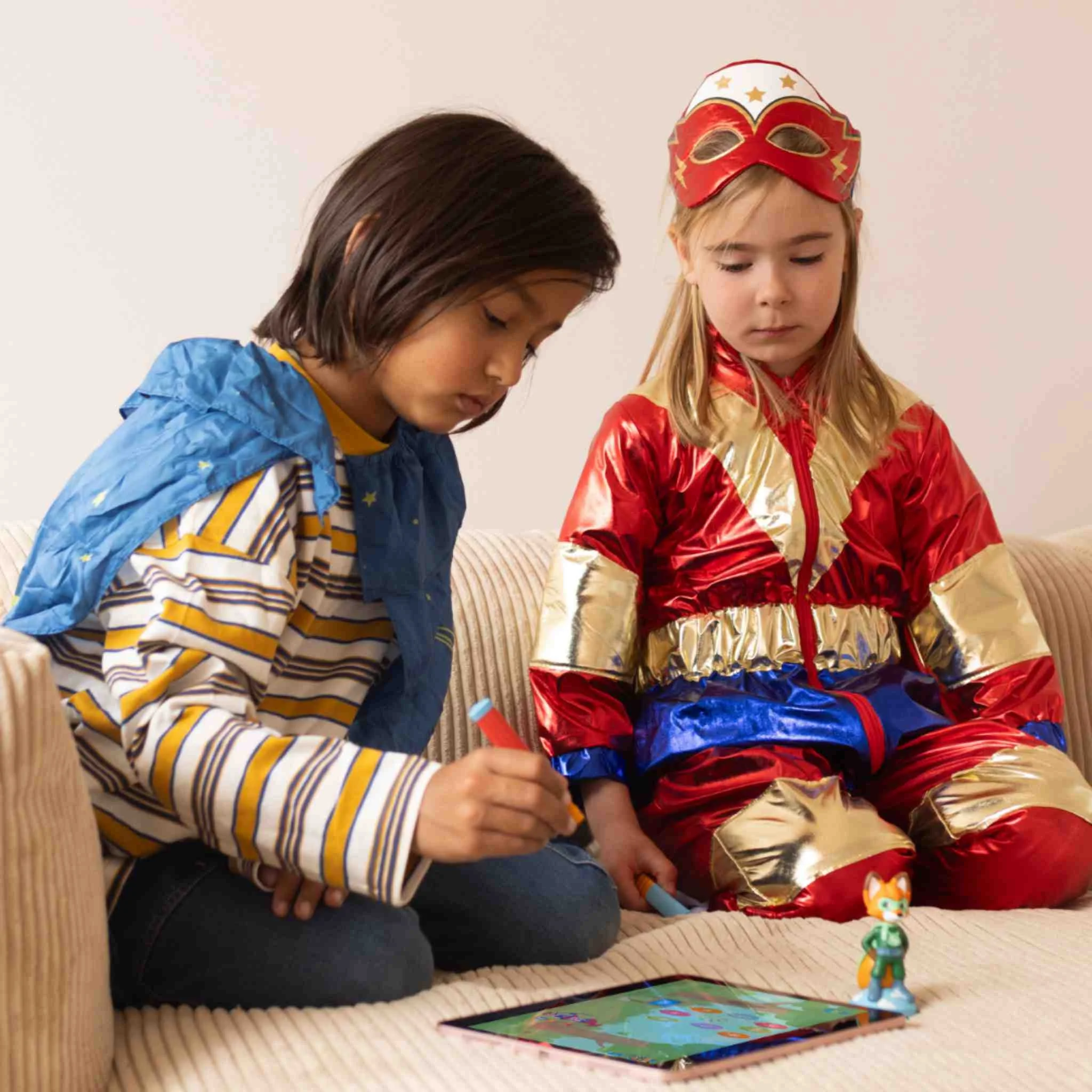 Kinderkostüm, Superheld, Maske, Pailletten, Kostüm