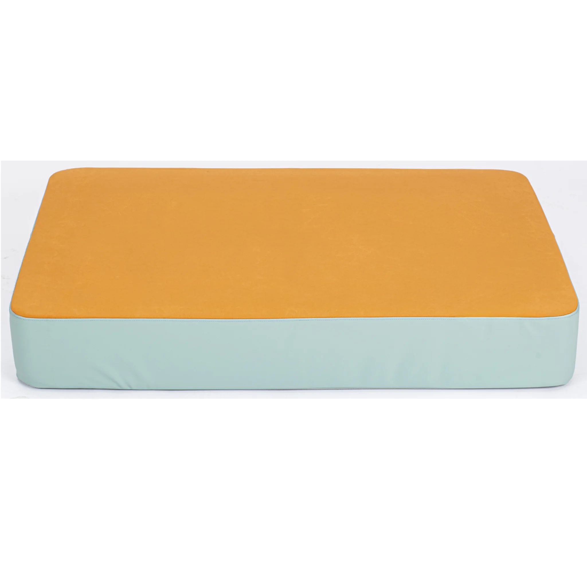 Matratze, Bettauflage, Orangene Oberfläche, Hellblaues Seitenband, Kuscheltier-Style Matratze