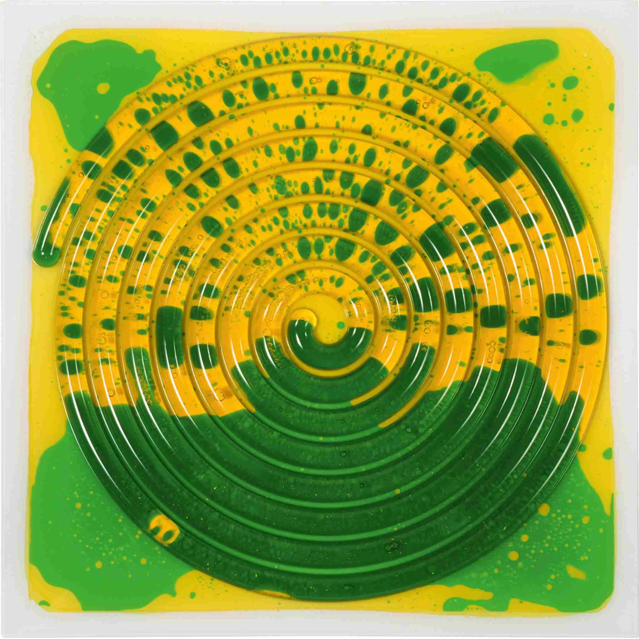 vinyl, Spirale, grün, gelb, abstrakt