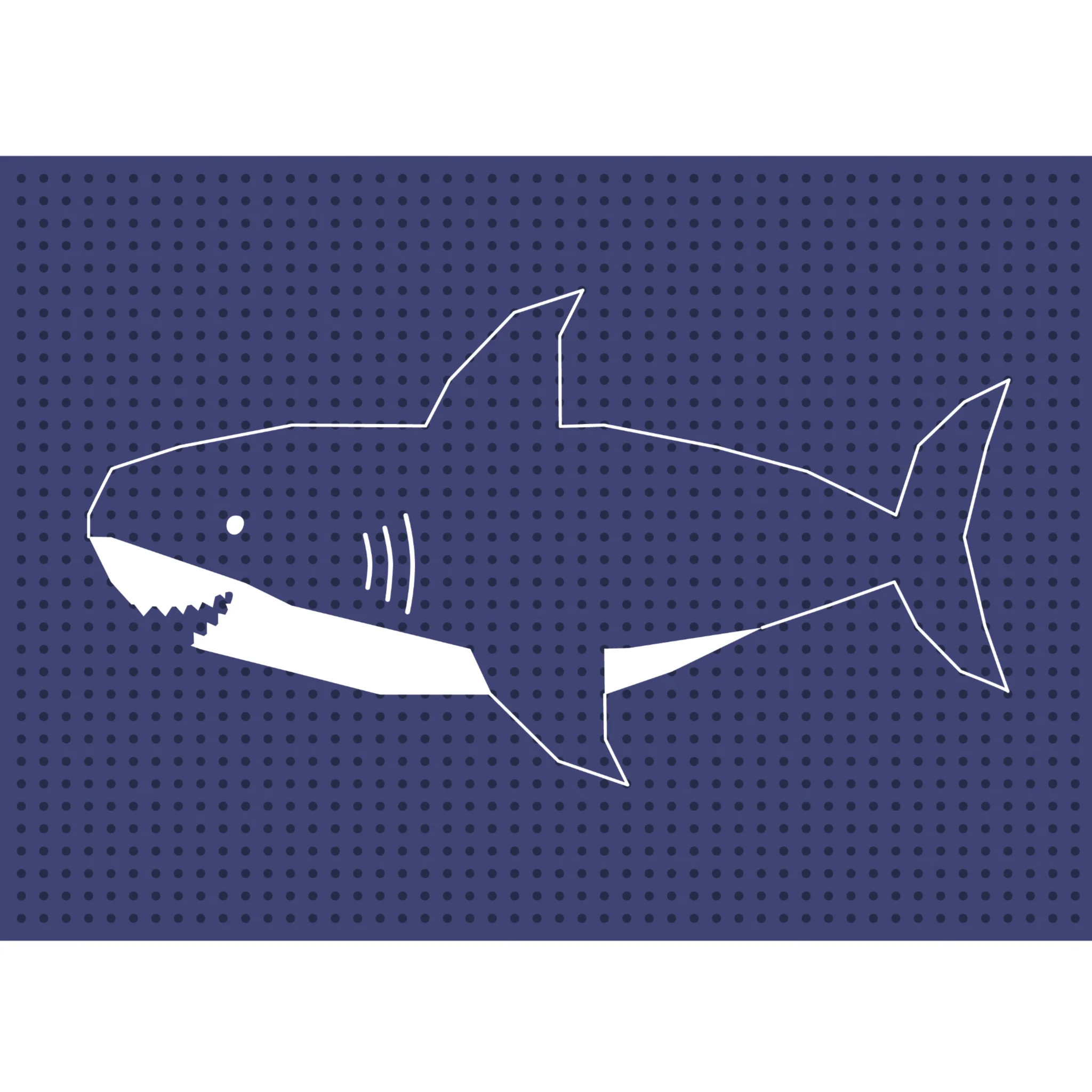 hai, cartoon, umriss, fisch, marineblauer hintergrund