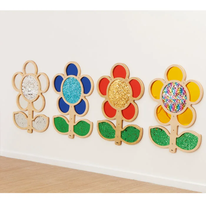 Holzpuzzle, Blumenwanddekoration, Glitzerplättchen, Kinderspielzeug, Dekoration