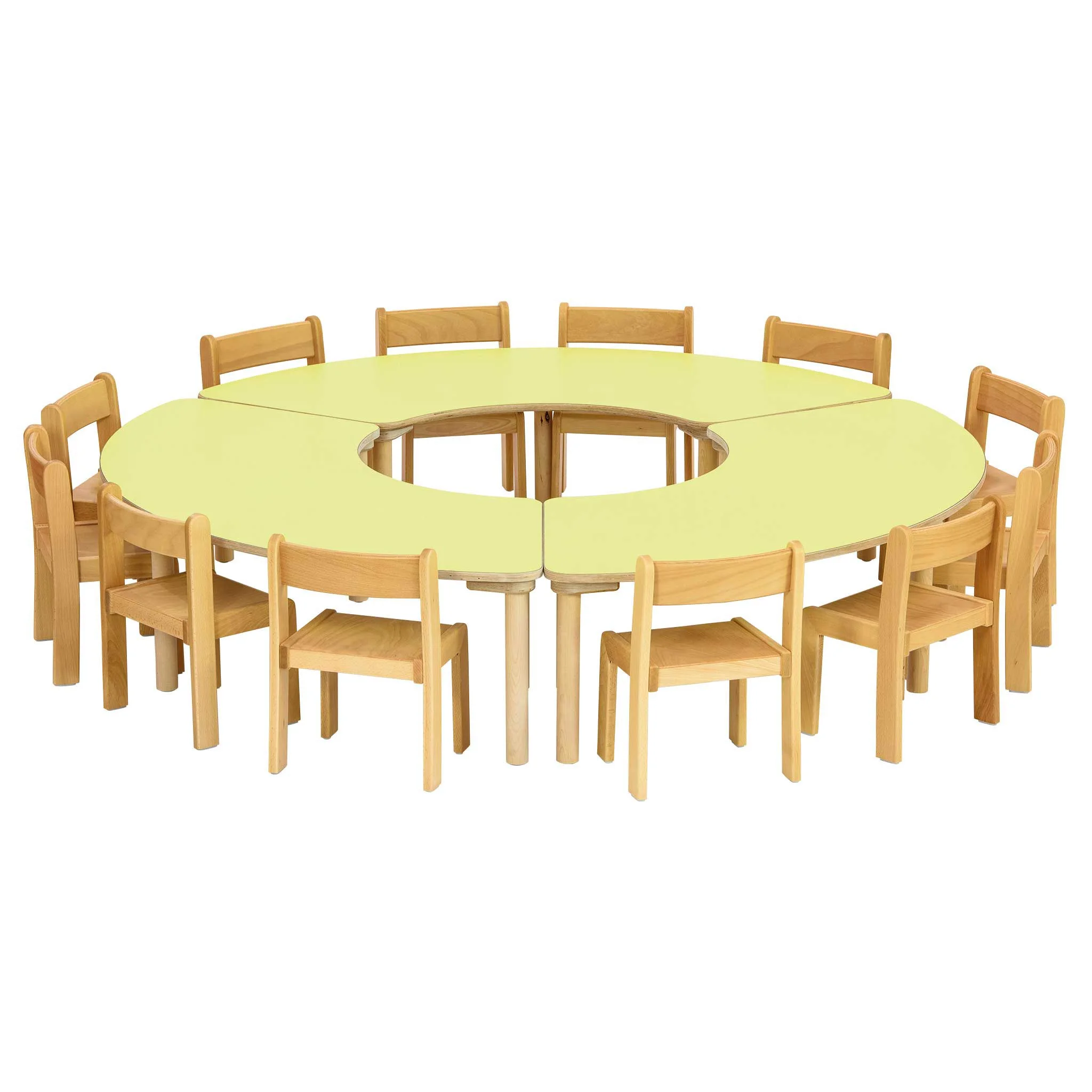 Set Baccus mit Segment-Tisch, Eiche
