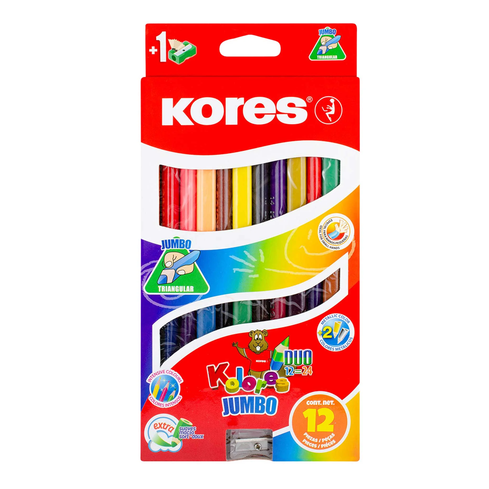 Buntstifte, Wachsmalstifte, Buntstiftset, Jumbo 12er Pack, Kohle