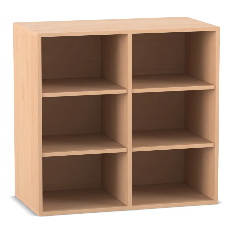 Aufsatzregal, 90,9 x 94,4 cm, mit 4 Böden und Mittelwand, Buche hell