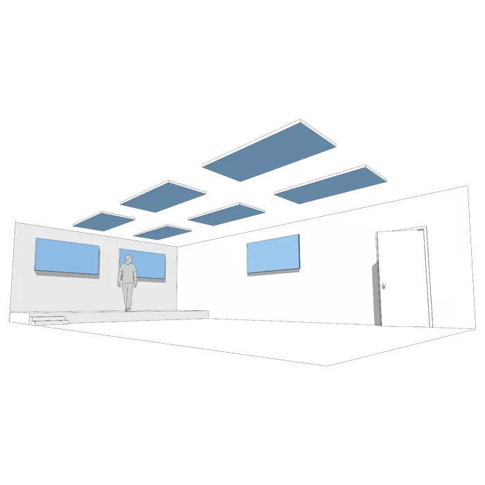 Raum, Leinwandbild, Deckenpaneele, Wandbild, Tür