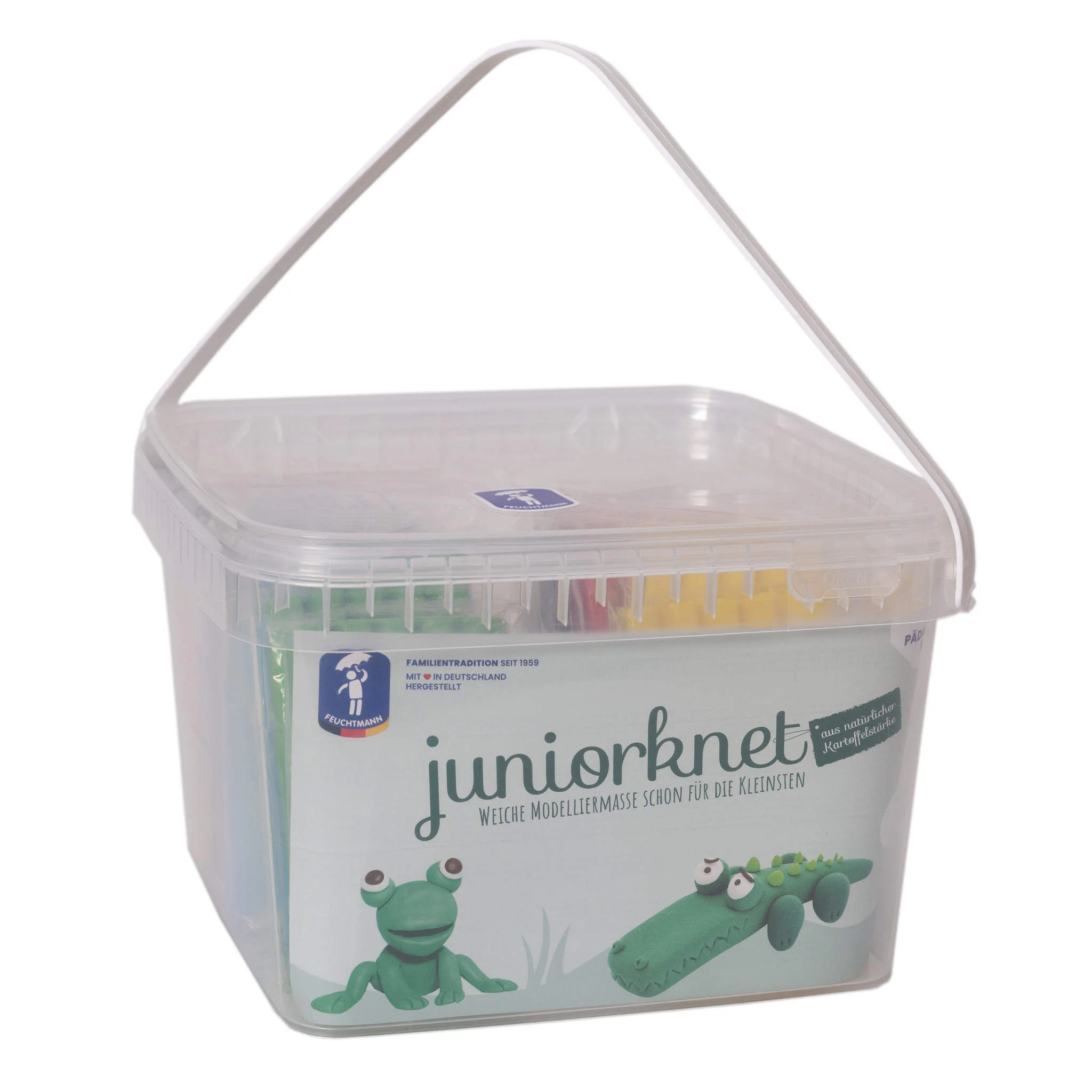 Kinderbastelset, Kunststoffbox, Aufbewahrungsbox, Juniornet, Krokodil