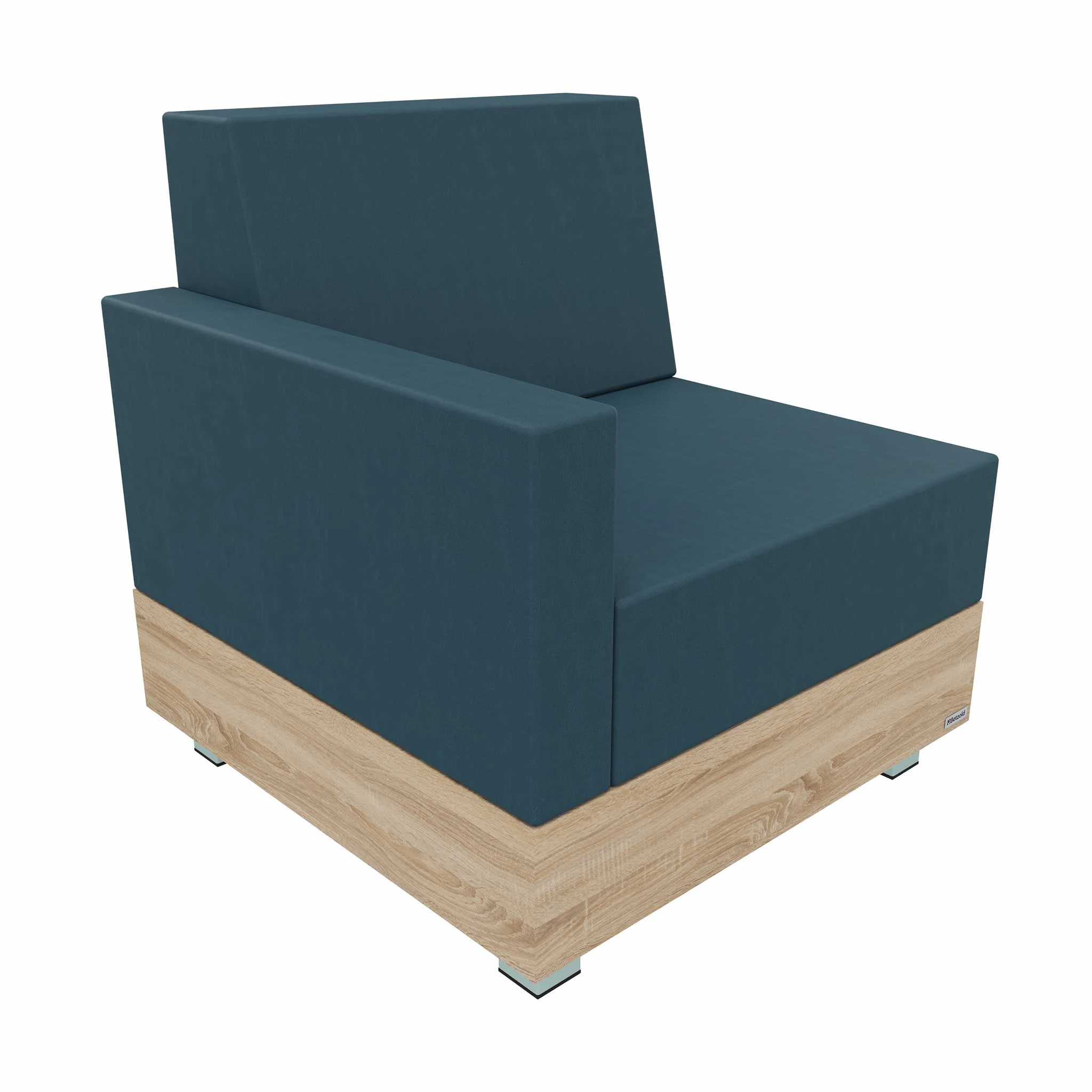 Sessel, Kopfsitz, Sitzbank, Holzrand, Blau