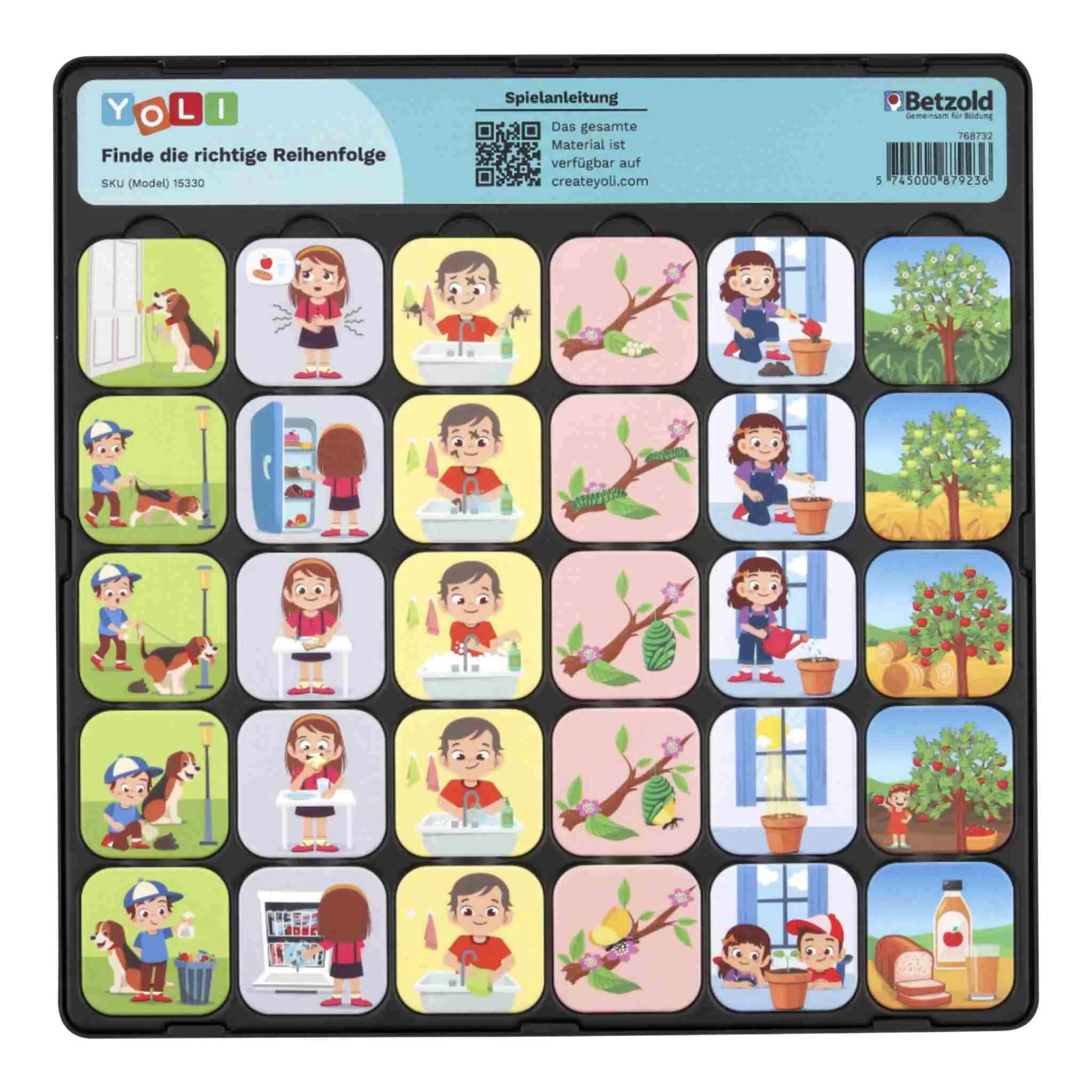 Puzzlespiel, Bildkarten, Kinder, Saat- und Pflanzenszene, Alltagsaktivitäten