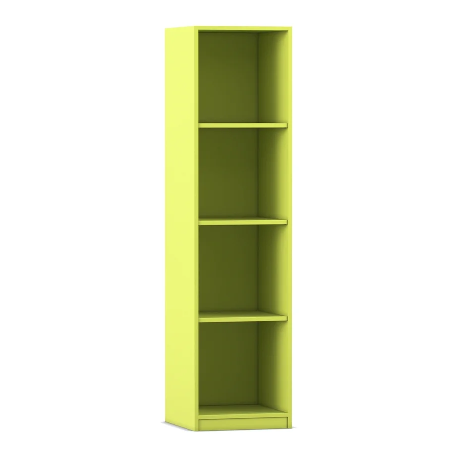 hochschrank, Bücherregal, Regal,  Limette-Grün, offene Front