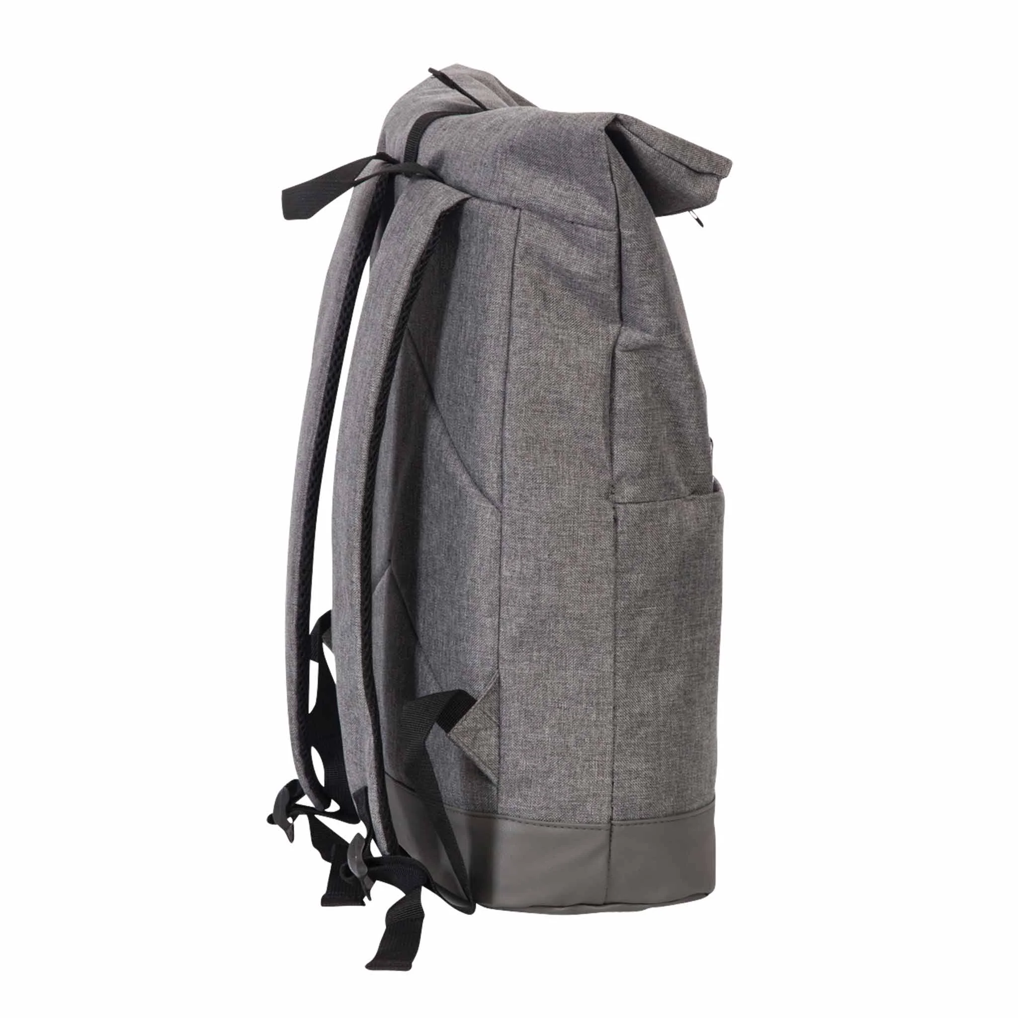 Rucksack, Grau, Rucksack mit Rolltop, Sportsack, Material Mischgewebe