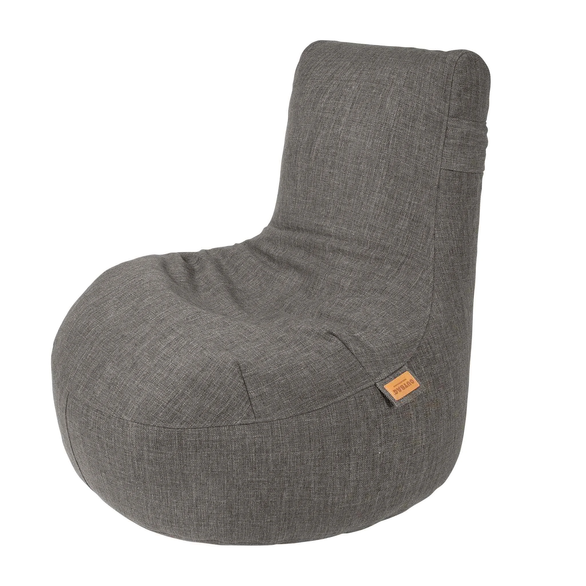 Garten Sessel, Bean Bag, Stoffbezug, Grau, Sitzkissen