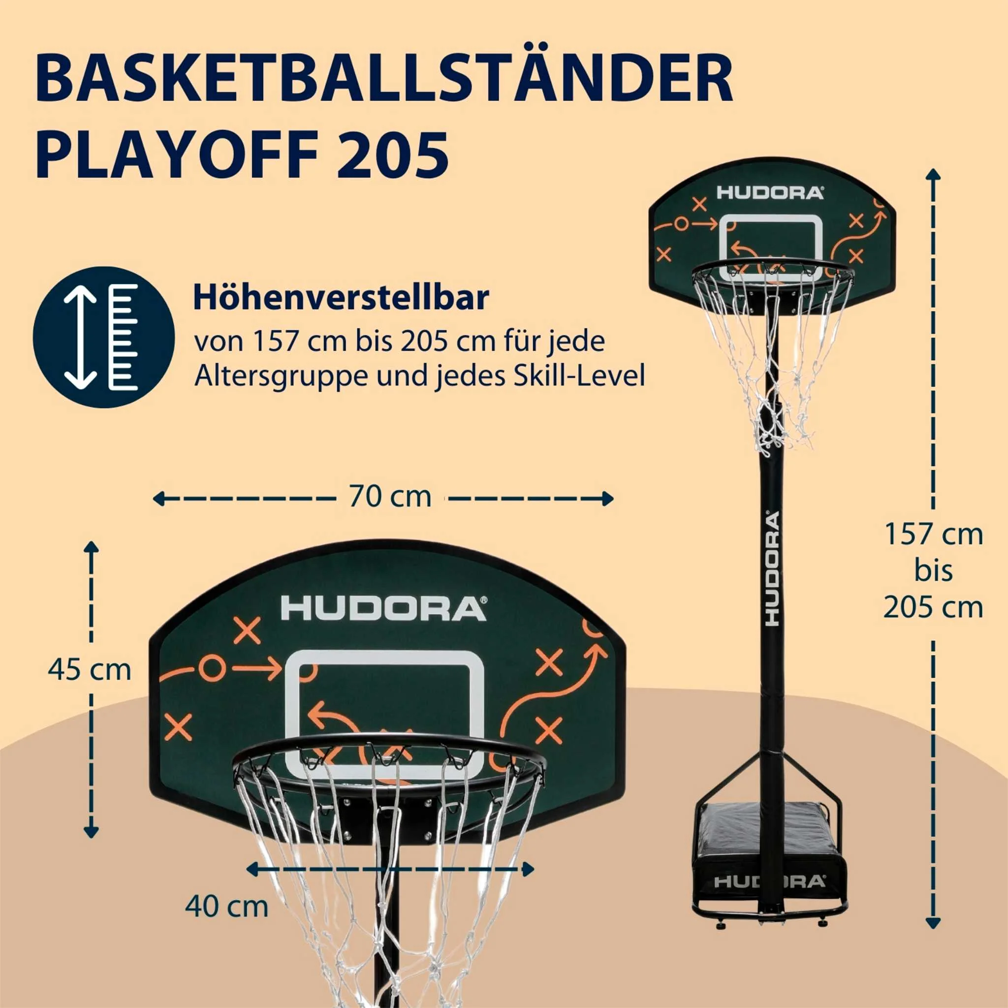 Basketballständer, Basketballkorb, Höhenverstellbar, Stativ, Basketball-Rebound-Set