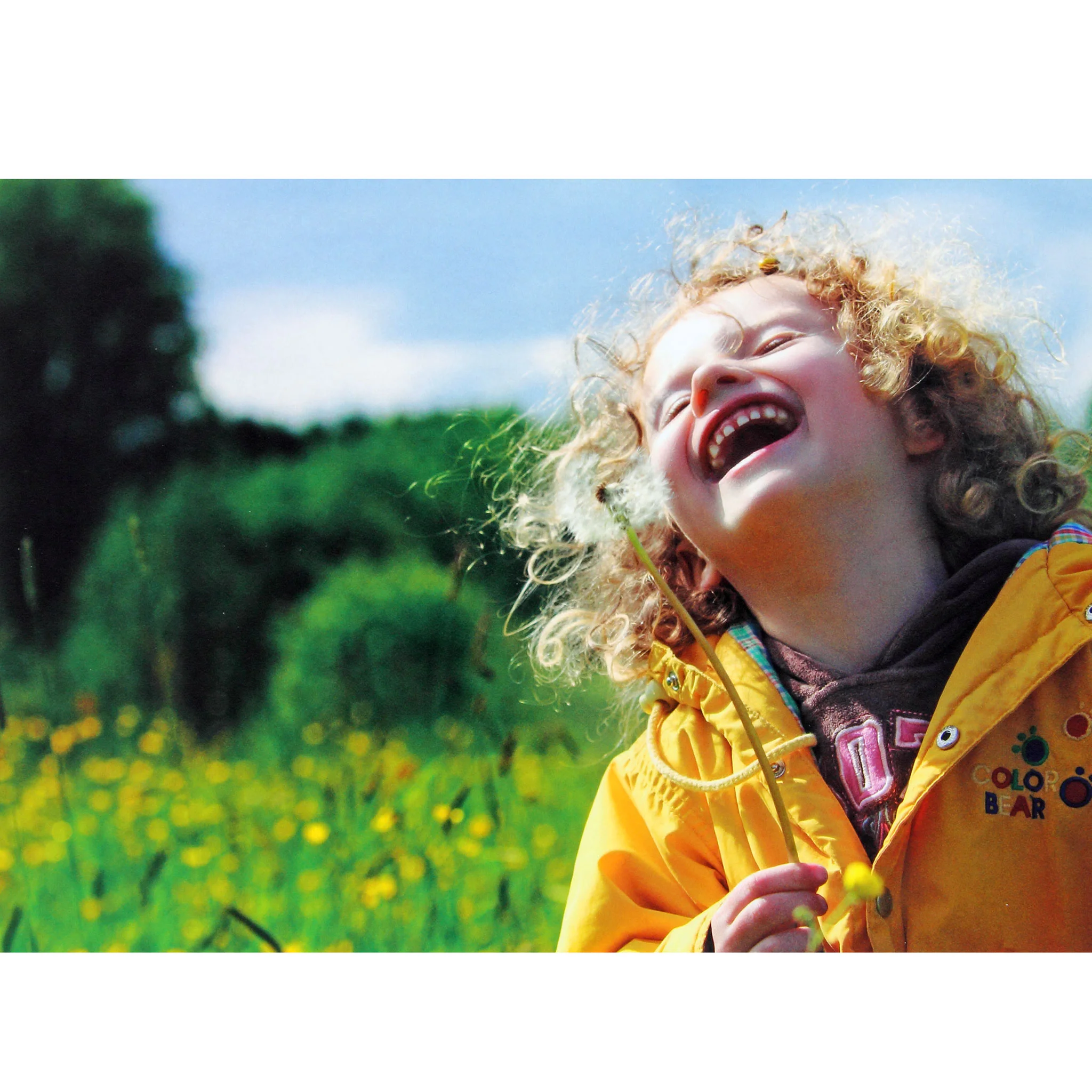 kind, Lachendes Kind,  gelbe Jacke,  Löwenzahn,  Outdoor Feld
