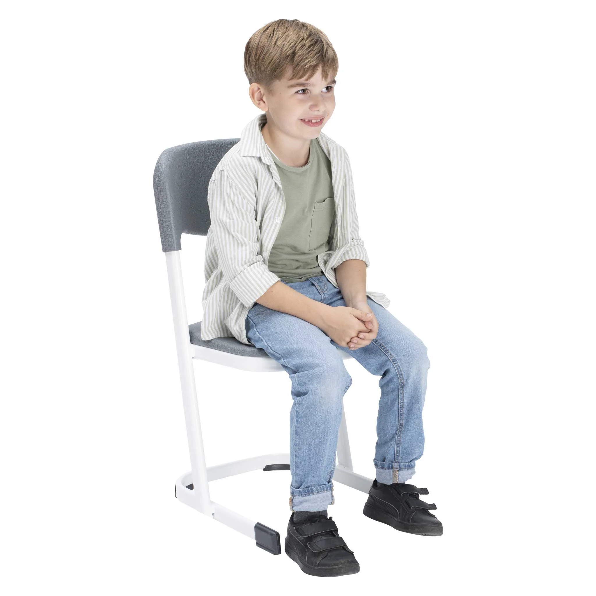 Kinderstuhl, Sitzerhöhung, Hocker, Jeans, Sneaker
