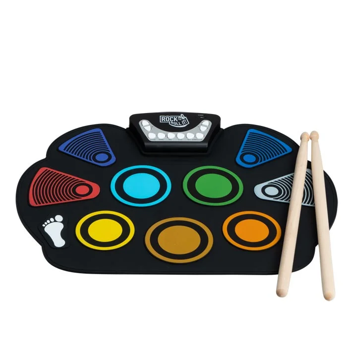 Schlagpad, Kinderschlagzeug, Farbige Pads, Schlagstöcke, Trittpad