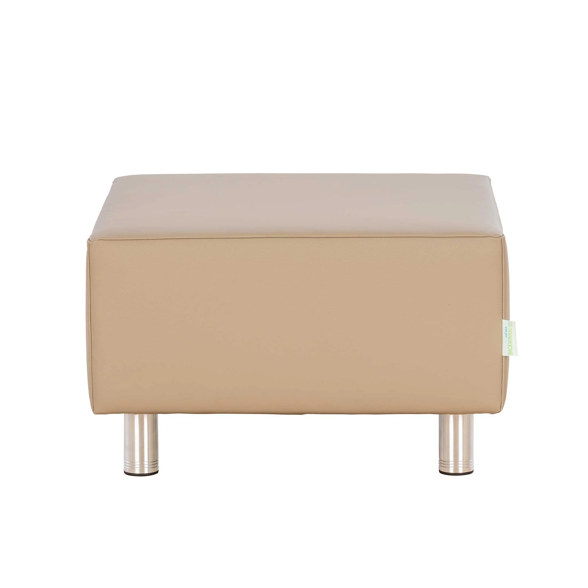 ottoman, beige, Leder, Hocker, Metallbeine