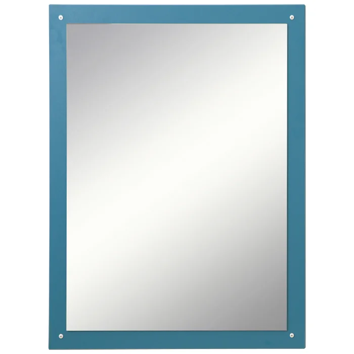 spiegel, wandspiegel, rahmen blau, metallspiegel, reflexionsfläche