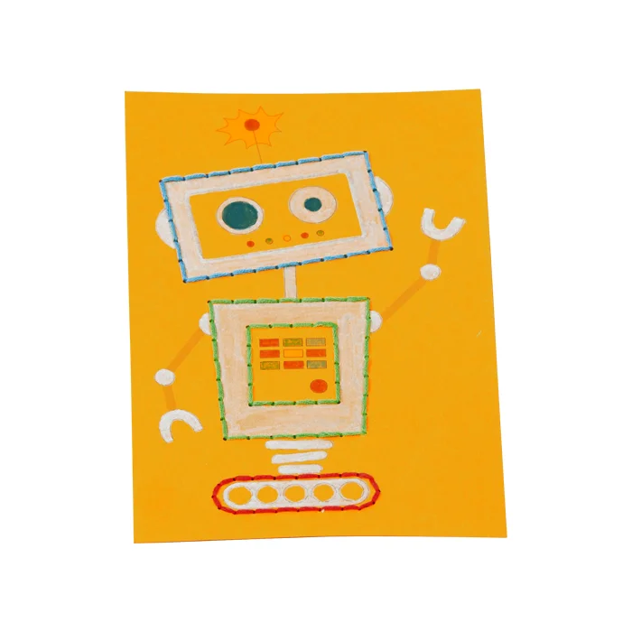 Robot, Roboter, orange, Spielzeug, Illustration