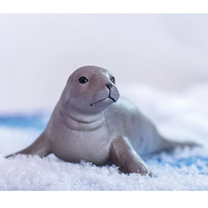 Tierfigur, Seehund, Kunstfigur, Winterszene, Schnee