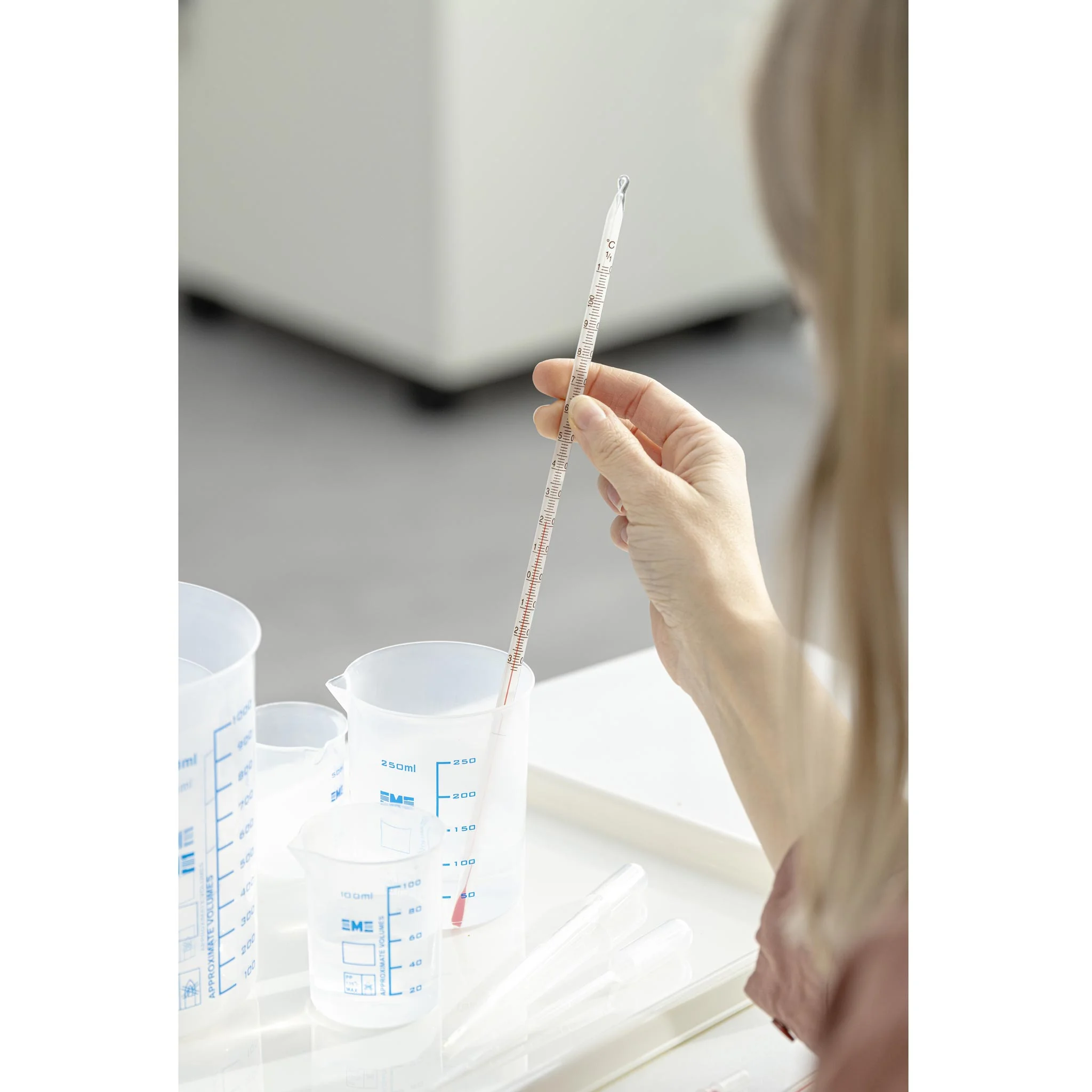 thermometer, Laborbedarf, Messbecher, Gradzähler, Laboritem