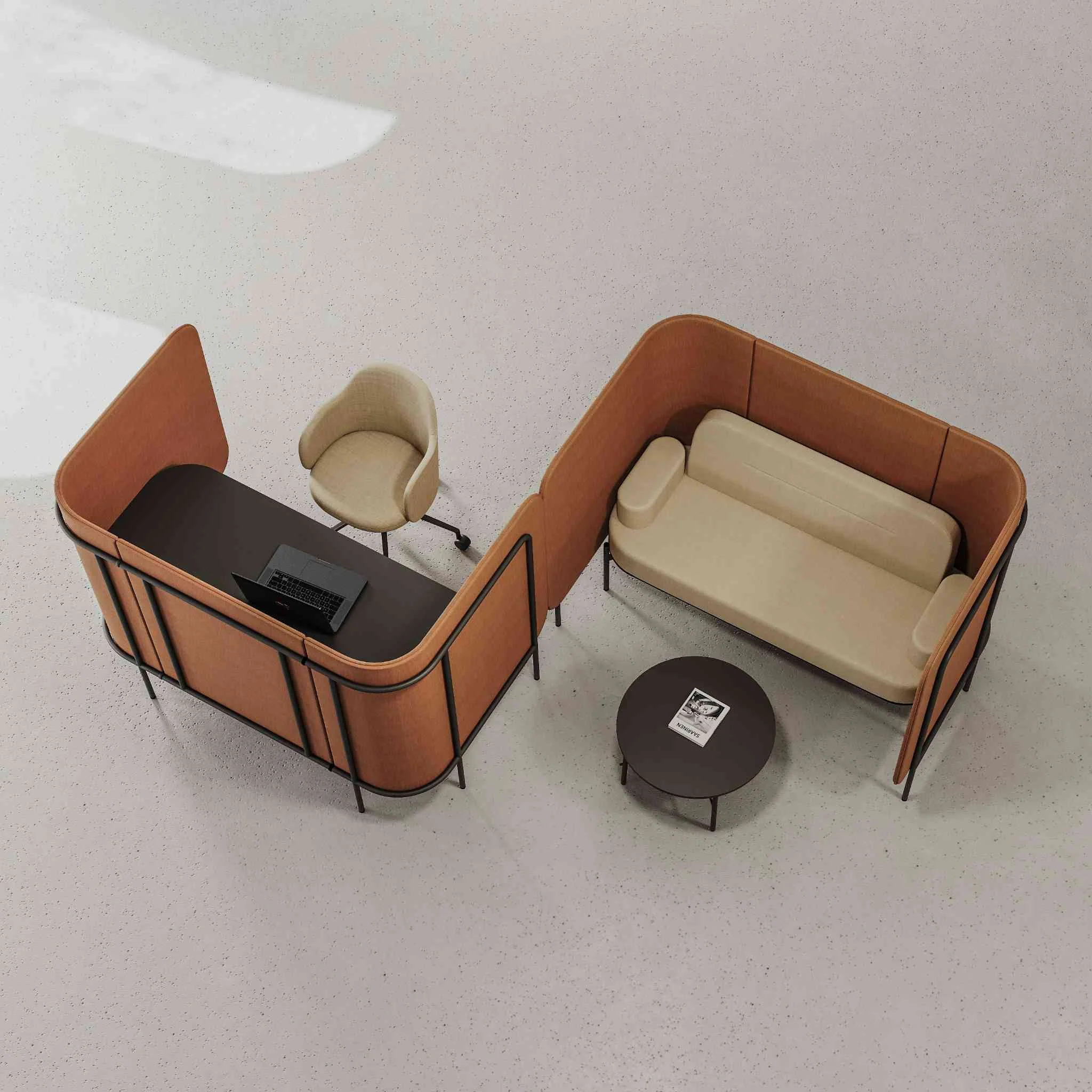 office, sofa, partition, lounge, tisch