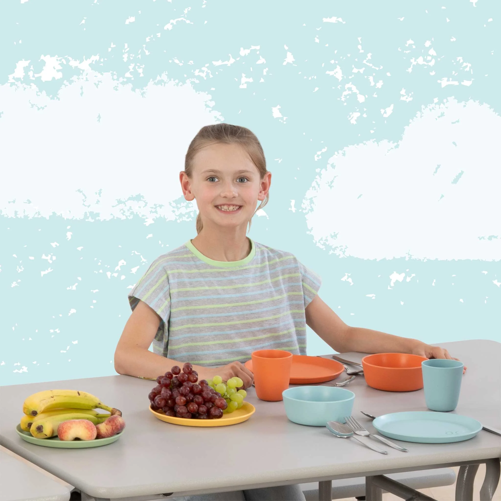 Kinderfreundliches Geschirr, Essgeschirr, Platteset, Gemusterte Oberteil, Fruchtessen