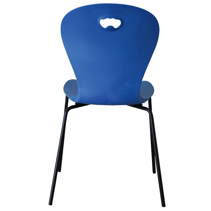 stuhl, kinderstuhl, kunststoff, blau, stuhlbeine metall