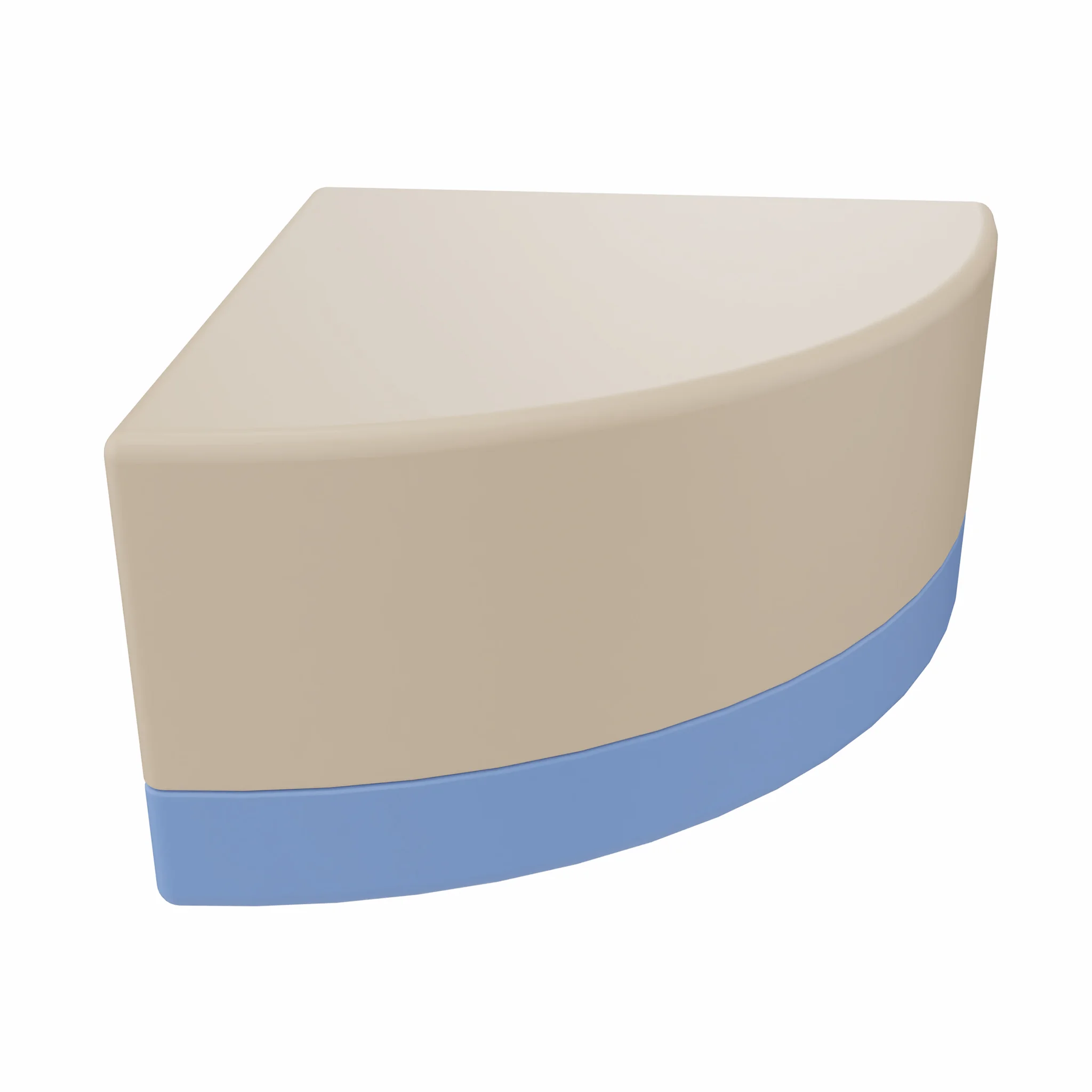 Ecke Hocker, Bank, Beige Blau, Gekrümmte Kante, Polypropylen