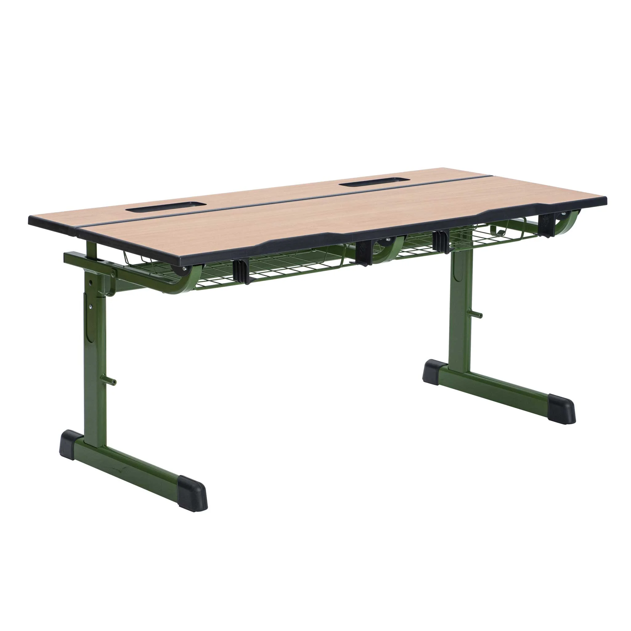 Schreibtisch, Klappbarer Tisch, Holzplatte, Grünes Gestell, Metallrahmen
