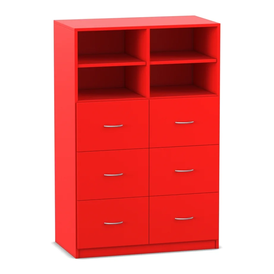Schrank, Kommode, Rot, Holzwerkstoff, Regal