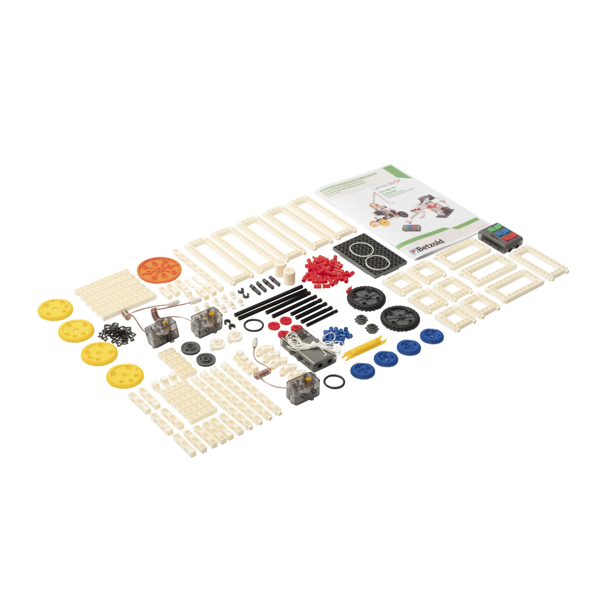 Bausteine, Kleinteile, Gleiter, Zahnrad, Elektronik–Kit