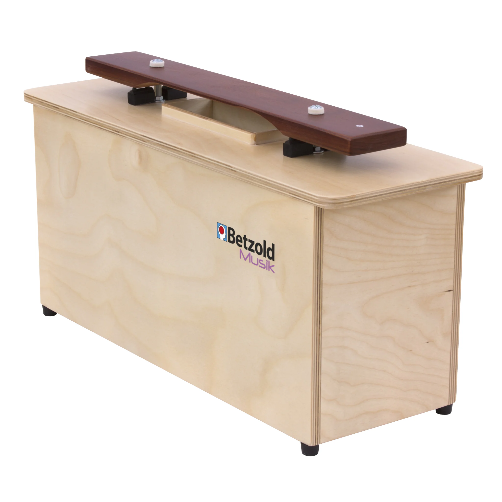 Cajón, Caja de música, Madera cajón, Tapa marrón, Logo Betzold Musik