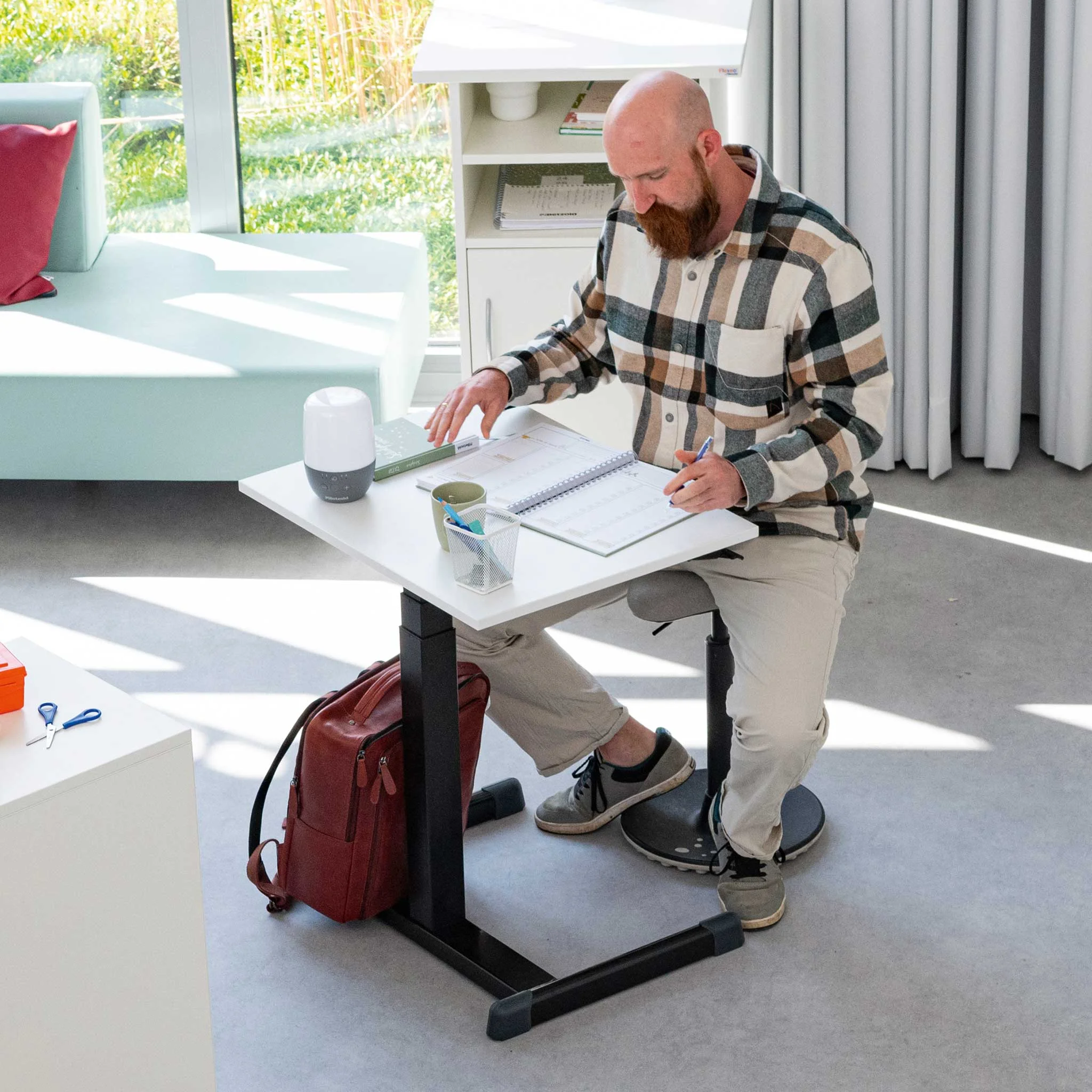 person, Büro, Arbeiten, Hahnentritthemd, Bart