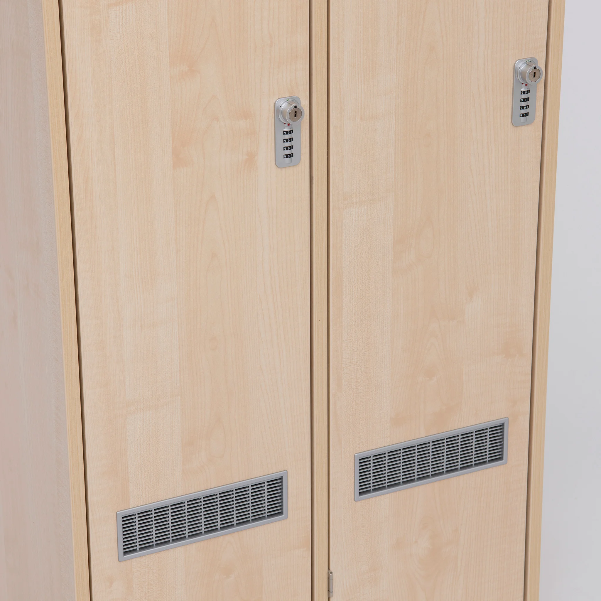 schließbare Hutschrank, Spind, Belüftungsblech, Holzoptik, Doppeltüren